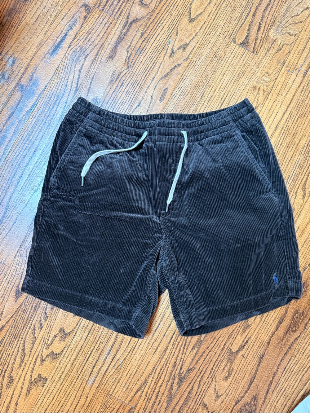 Men's Polo Ralph Lauren Corduroy Drawstring Shorts in a deep chocolate brown